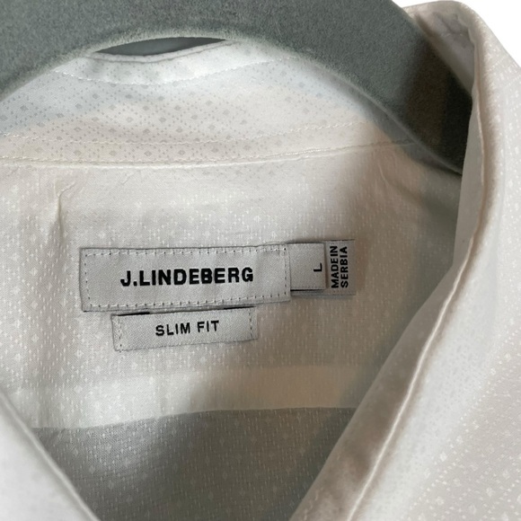 J.Lindeberg Slim Fit White Dress Shirt Men’s Size L Made in Serbia - Picture 4 of 6